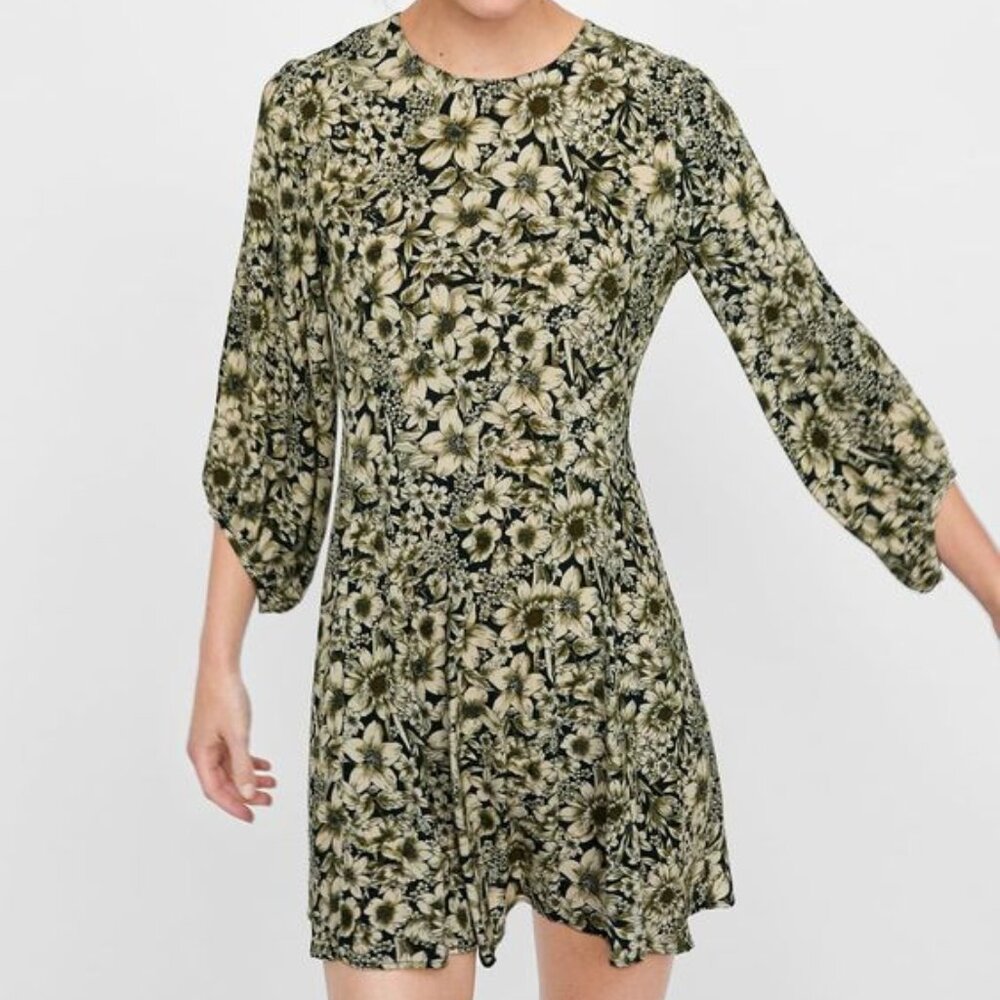 Zara Floral Long Sleeve Dress